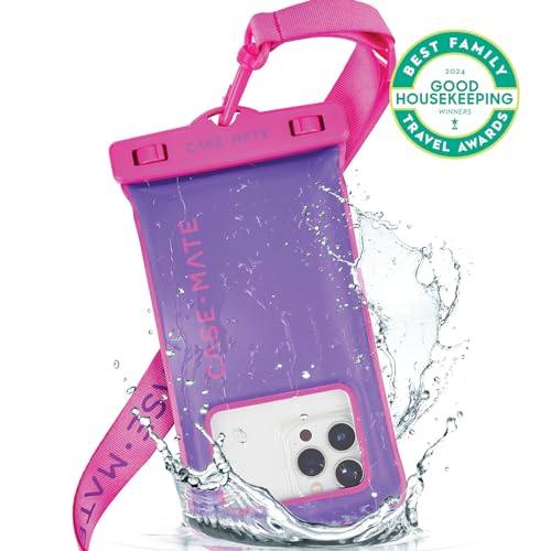 Case-Mate IP68 Waterproof Phone Pouch - Purple Paradise | Touchscreen Floating Waterproof Phone Case with Crossbody Lanyard - Fits All Phones - Beach Cruise Ship Travel Essentials - color: Purple Paradise