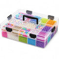 59 Grids Bead Organizer Box - Large Double Layer with Locking Lids, Clear Craft Storage Container (14.2"x10.2"x3.5") for Jewelry Beads, DIY, Fishing Tackle, Small Parts Organization