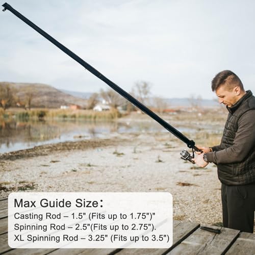EZYoutdoor Fishing Rod Socks, 7 ft Braided Mesh Rod Sleeves | Fits 6'6-7' Spinning, Casting, Fly Rods, Elastic Lanyard Prevent Tangles, Scratches and Storage Wear - color: 2 Pack (Black)