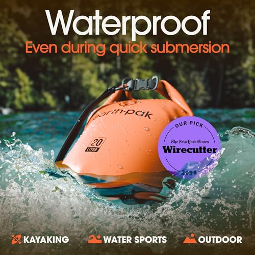 Earth Pak Waterproof Dry Bag - Roll Top Waterproof Backpack Sack Keeps Gear Dry for Kayak with Waterproof Phone Case - color: Orange, size: 5L