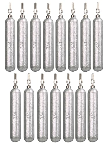 Reaction Tackle Drop Shot Weights for Bass Fishing - Skinny Pencil Sinkers for Drop Shot Rig - Freshwater and Saltwater Finesse Fishing - color: Silver, size: 3/4 Oz (15-Pack)