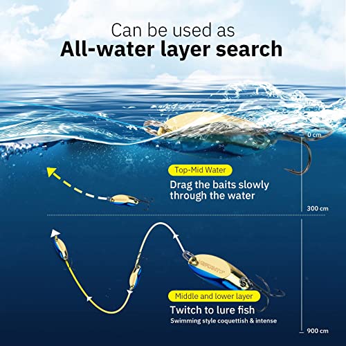 THKFISH Fishing Lures Fishing Spoons Lures Trout Lures for Trout Pike bass Crappie Walleye 3.5g(1/8oz) 5.5g(1/5oz) 7.5g(1/4oz) 10.5g(3/8oz) 14.5g(1/2oz) 21.5g(3/4oz) 5pcs - color: Color B, size: 1/4oz 5pcs
