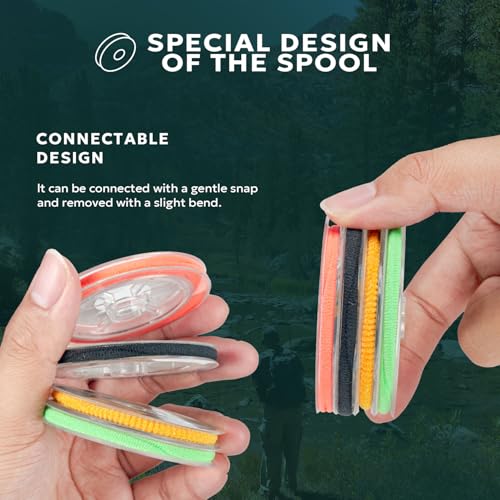 SF Clear Nylon Tippet Line with Holder Fly Fishing Tippets Leaders Trout 0X 1X 2X 3X 4X 5X 6X 7X - color: 4 Pieces with Stand, size: 3X-4X-5X-6X-30M-33Yds