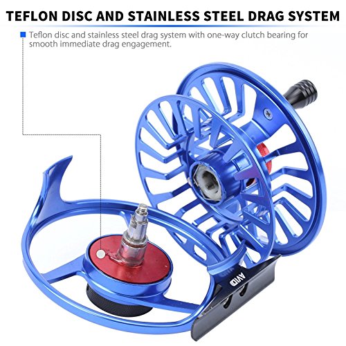 Maxcatch AVID Fly Fishing Reel with CNC-machined Aluminum Body - 1/3, 3/4, 5/6, 7/8, 9/10 Weights(Black, Green, Blue) - color: Fly Reel Blue, size: 9/10wt