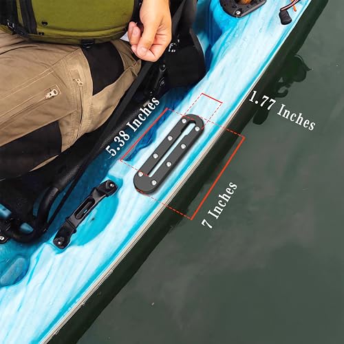 Kayak Gear Track, Kayak Low Profile Track, Kayak Rail, Kayak Accessories Mount Track, Compatible for Fishing Rod Holder, Fish Fider, Cup Holder, Anchor Cleats