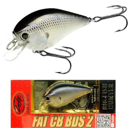 LUCKY CRAFT Fat CB BDS2 Fishing Lure, 2.5" Floating Squarebill Crankbait, 2–3 ft Depth, Freshwater Trout and Bass Lures, Bass Fishing Gear and Tournament Hard Bait - color: 222 Ghost Tennessee Shad
