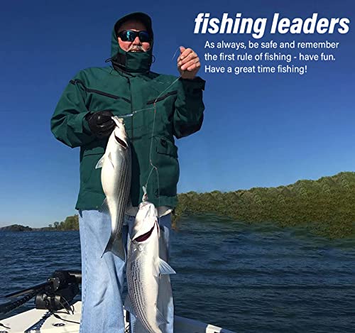 YOTO Fishing Leaders,Stainless Steel Tackle Rig with Tackle Lure Swivels Snaps, Saltwater rig Wire Leader Fishing Leader Wire Bottom rigs for Saltwater - color: White Fishing Leaders, style: 1arm+2arm-24pcs