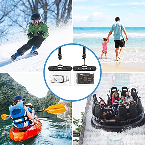 JOTO 2 Pack Waterproof Car Key FOB Case with Lanyard for Swimming Surfing, Small Waterproof Wallet Dry Bag for Money Credit ID Card Cash Coins -Black - color: Black