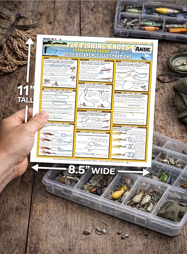Fishermen's Fly Fishing Set (Fly Fishing Knots #5-8 & Basic Fly Tying #1-3) - Waterproof Quick Reference Guide | Portable & Built to Last | Double-Sided & Easy to Read