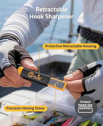 CVLIFE Fishing Pliers, Saltwater Hook Remover Kit, 7.5 Inch Aluminum Split Ring Pliers for Fishing with 17-4 PH Stainless Steel Jaws, Sheath, Tungsten Cutters Hook Sharpener & S-Carabiner - color: Orange