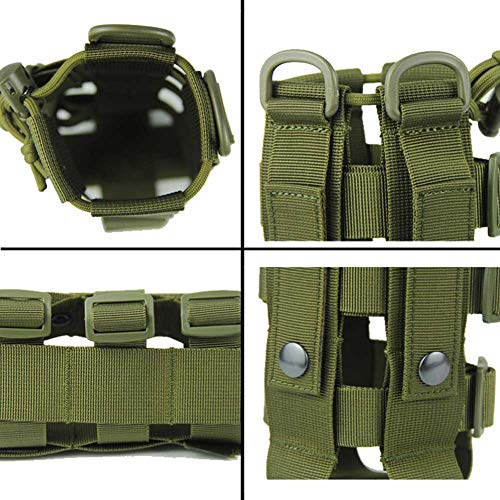 Tactical Water Bottle Pouch for Molle Systems, Adjustable Outdoor Sports Kettle Carrier Holder (3 Colors Available) - color: Green