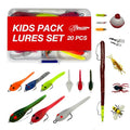 DeLong Lures 20-Piece Fishing Lures Kids Pack - Easy to Use Pre Rigged Lure Kit for Bluegill, Bass, Crappie - Soft Plastic Baits - Perfect Tackle Box Kit for Young Anglers and Kids - Made in USA