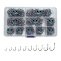 Dyxssm Small Fishing Hooks for Freshwater, 1000pcs 600pcs 400pcs Trout Fish Hook Set, 10 Sizes #2-#20 - color: Black, style: 1000pcs (#2-#20)