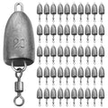 THKFISH Fishing Weights Sinkers, Bullet Fishing Sinkers with Swivel Rolling Slip Sinkers Sliding Weights for Bass Fishing Pitching and Flipping Texas Rigs Saltwater Freshwater Fishing, 3.5g-20g - size: 20g-50pcs