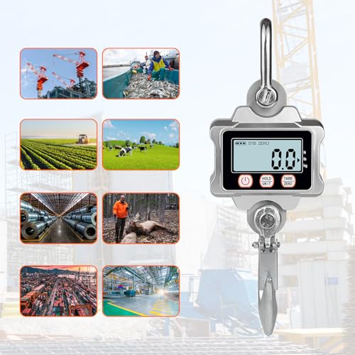 Hyindoor Digital Crane Scale 1000kg/2200lb Digtal Hanging Scale Heavy Duty Industrial Crane Scale for Farm, Factory, Construction, Hunting - size: S1-1000kg/2200lb