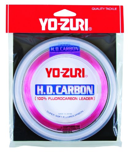 Yo-Zuri H.D. Fluorocarbon Wrist Spool 100-Yard Leader Line, Pink, 15-Pound