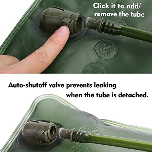Hydration Bladder, 1.5-2-3L Water Bladder for Hiking Backpack, BPA-Free Leak Proof Water Reservoir Storage Bag, Water Pouch Hydration Pack for Camping Cycling Running - color: 2L Water Bladder - Military Green