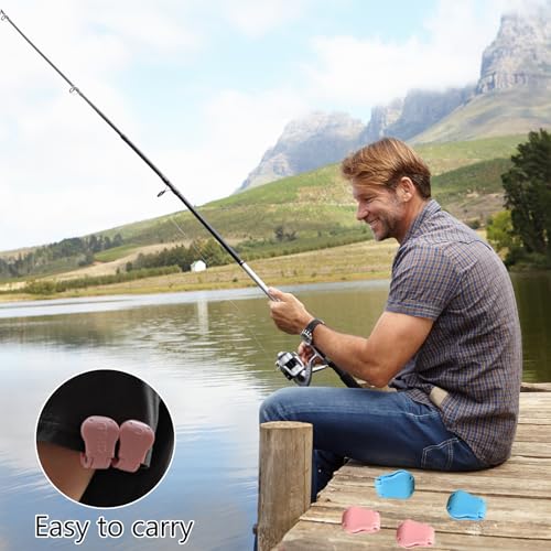 8-Piece Multifunctional Telescopic Rod Clip | Auto Fixed Fishing Pole Holder with Elastic Strap for Various Size Poles