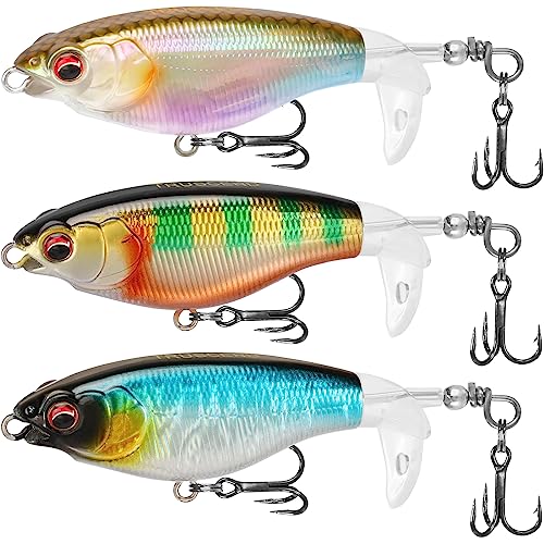 TRUSCEND Popobait Easy Catch Fishing Lures with BKK Hooks, Instant Startup, Longer Cast, Balanced Spray/Sound/Swim, Plopper Topwater Lures for Bass, Trout, Pike, Walleye, Freshwater Saltwater Fishing - color: B-2.8",0.2oz