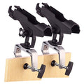 HiUmi Fishing Boat Rods Holder with Large Clamp Opening 360 Degree Adjustable Fishing Rod Racks Folding Holder - color: Rh20-2pack