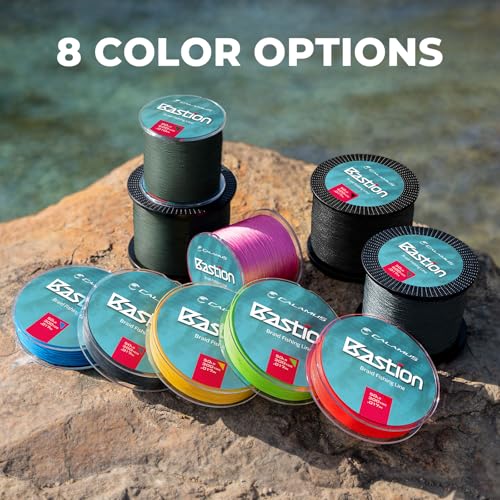 Calamus Bastion Braided Fishing Line -Abrasion Resisting Braided Lines – Thin Diameter Superline – Zero Stretch – 4 Strand MultiTuf Fiber Braid Line - color: X4-Moss Green, size: 40 LB - 150 Yds
