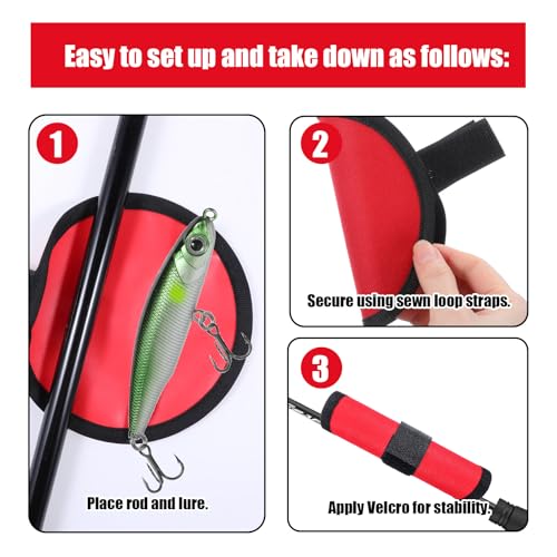 Xinjoduz 8PCS Fishing Hook Covers 6.1 Inch Lure Wrap Bait Gloves Covers Fish Lure Cover Storage Protectors Pole Sleeve Guard Tackle Wraps to Keep Fishermen Fishing Safe for Fish Rod