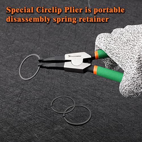 SPEEDWOX Special Angle Tip Lock Ring Pliers 11-Inch Retaining Rings Pliers for Removing Installing Gearshift Locking Rings Spring Loaded Snap Ring Pliers for Removing Installing Locking Rings - style: 11"with hole