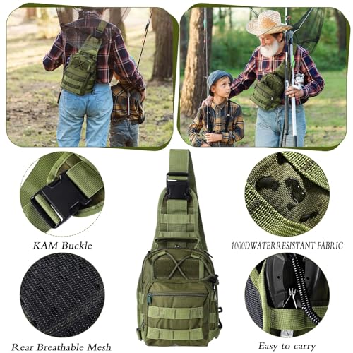 Sosation 134 Pcs Fishing Tool Fishing Tackle Box Kit and Equipment for Adults Beginner Gift, Hook Remover, Pliers Kit, Backpack Tackle Container Lures, Lip Gripper, Weigh Scale - color: Army Green