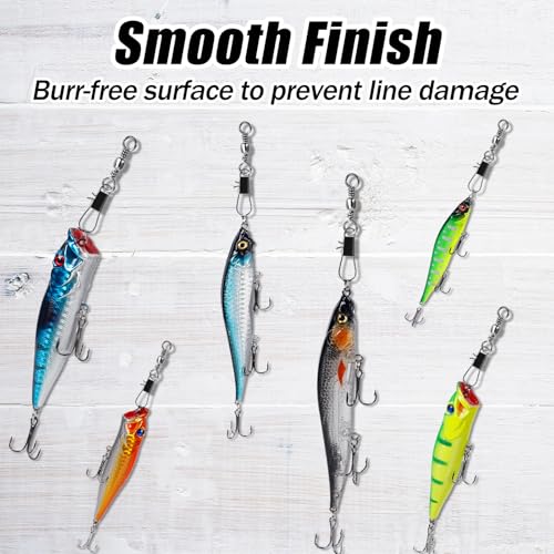 Barrel Swivels Fishing Tackle FS/BZ-02 | Fishing Swivels & Snaps,B-Shaped Quick Clips,Terminal Tackle Kit,for Saltwater Freshwater - size: 10#+8#+6#+4#+2#+1/0#