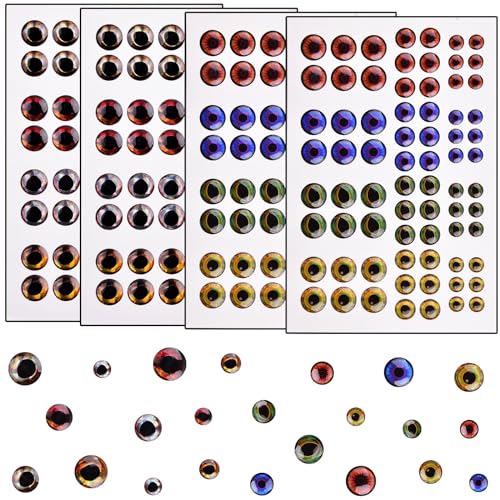 Bionic Fish Eyes for Lures Fly Tying Material Realistic Fish Eyes for Fishing Baits DIY Jigs Fishing Lure Making Supplies - style: 288pcs-6/8/10mm