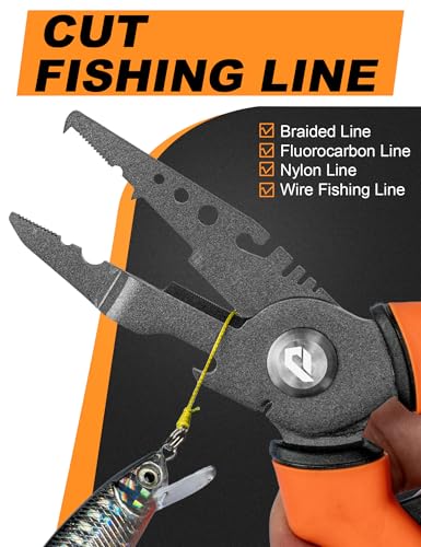 7.5"Fishing Split Ring Pliers, Multi-Function Fishing Gear | Stainless Steel Fishing Tools,Corrosion-Resistant Saltwater Fishing Pliers