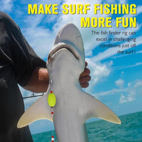 Dovesun Fish Finder Rig with Float 20.5" Surf Fishing Rigs 90LB Surf Fishing Tackle for Shark Bluefish Stripers 6PCS 5/0 8/0 - color: 8/0 Circle Hook
