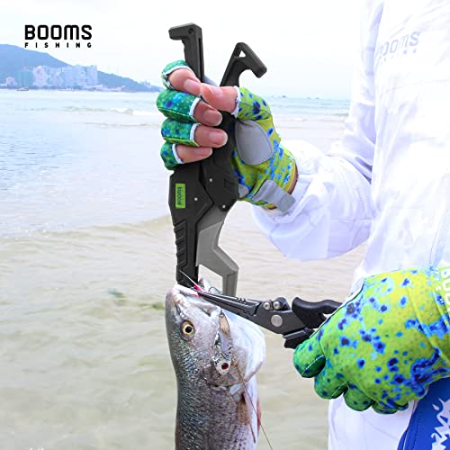 Booms Fishing Gear and Equipment: 6pcs Fishing Tools Kit with Needle Nose Pliers, Fish Gripper, Scissors, 24" Ruler, Retractor & Lanyard - Saltwater Fishing Tackle Accessories Gifts for Men, TK1 - color: Gray