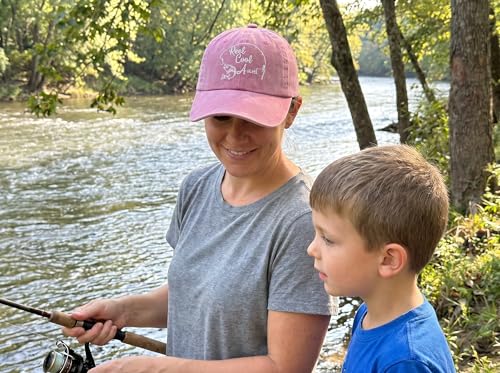Fishing Baseball Cap for Men Women, Adjustable Embroidered Hat | Fishing Gear, Outdoor Adventure Design, Precision Embroidery Craft, One Size Adjustable Fit - color: Aunt (Washed Pink)
