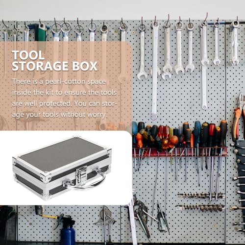 DOITOOL Aluminum Alloy Toolbox Portable Tool Storage Box Organizer with Large Capacity and Reinforced Handle for Tools and Accessories 7 X 7 X 7 Inches