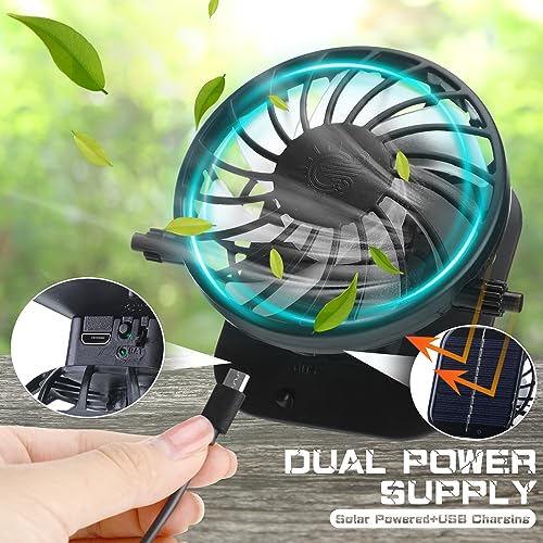 Berlune Sun Hat with 2 Solar Fan Wide Brim Fishing Bucket Hat USB & Solar for Men Women UPF 50+ Cooling for Fishing Beach - color: Camouflage Army Green, size: 5.9 Inch Brim