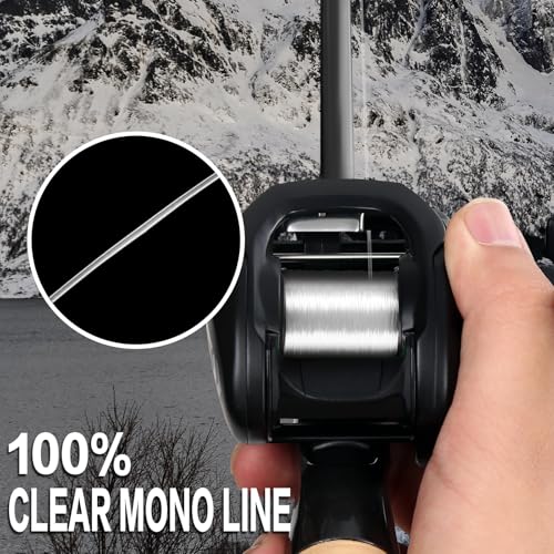 UANTA Monofilament Fishing Line, Superior Abrasion Resistance Mono Line, Ultimate Saltwater Fishing Line Leader Materials, 2025 New Fishing Line Unique Camo Design - color: CLEAR, size: 15LB(300YDS)