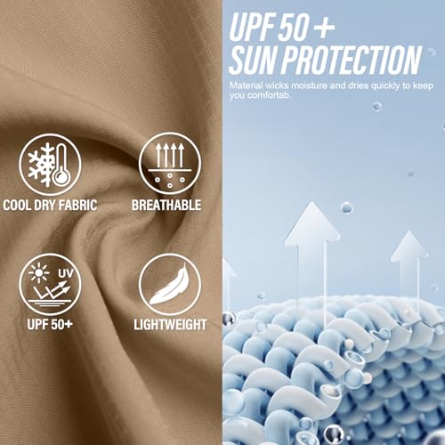 Women's UPF 50 Long Sleeve Sun Protection Shirts Safari Fishing Hiking - color: Gravel Brown, size: X-Small