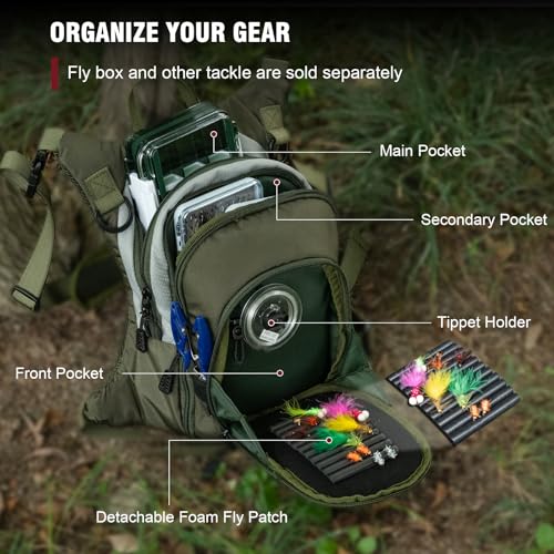 Goture 12ft Tenkara Rod Combo 24T 30T Carbon Fiber Backpacking Fly Fishing Kit with 30 Flies Tippet and Storage Bag - color: 12FT Fishing Rod Tenkara II - Rod Case and Chest Pack Fashion Combo Version