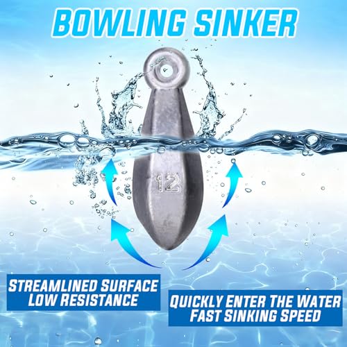 Sougayilang Fishing Weights Sinkers Bank Sinkers Bullet Weights for Surf Fishing Pier Bank Fishing Saltwater Fishing Gear 1oz to 12oz - size: 12oz 4pcs