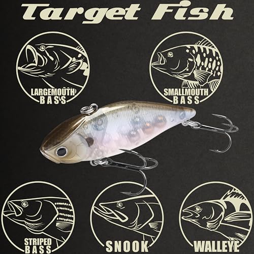 LUCKY CRAFT LV 500 MAX Freshwater Fishing Lures, Sinking Lipless and Long-Casting Crankbait, 3 Inch Vibration Rattle Bait, Perfect Fishing Gear for Tackle Box and Accessories - color: 238 Ghost Minnow