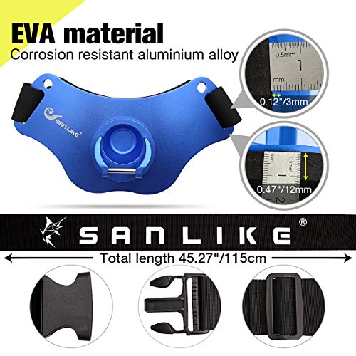 SANLIKE Fishing Belt Fight Belt Adjustable Aluminum Waist Fighting Belt Rod Holder Stand-up Fishing Belt - color: Blue