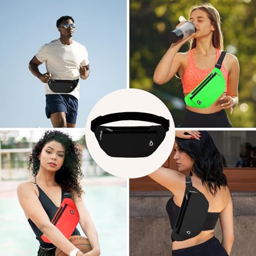 Fanny Pack for Women Men,Crossbody Fanny Pack Water Resistant Sports Waist Bag Pack, Belt Bag for Travel Hiking Running - color: 1pack-black