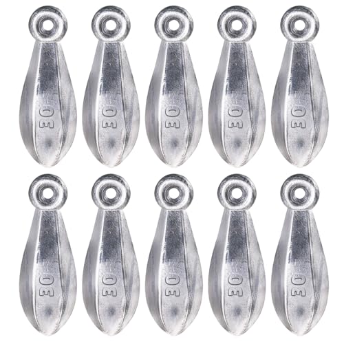 Sougayilang Fishing Weights Sinkers Bank Sinkers Bullet Weights for Surf Fishing Pier Bank Fishing Saltwater Fishing Gear 1oz to 12oz - size: 1oz 10pcs