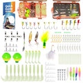 FONMANG 322-Piece Fishing Lures Kit - Buzz Bait/Spinner Baits/Jig/Frog, Fishing Tackle Box with Tackle Included, Soft Bait/Hooks/Weights, Fishing Gear Lure Kit Gift for Men Freshwater Bass Trout - color: D-220pcs ice Fishing Kit