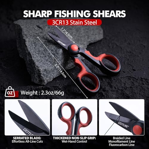 Goture Fishing Tool Kit,Fishing Pliers,Fillet Knife with Sheath,Fish Lip Gripper,Fish Hook Remover,Lanyard,Line Scissors,Sharpener,Stainless Steel Soap,Saltwater Gear Kit,Red/Pink,Gifts for Men/Women - color: A4:10pcs Fishing Kit