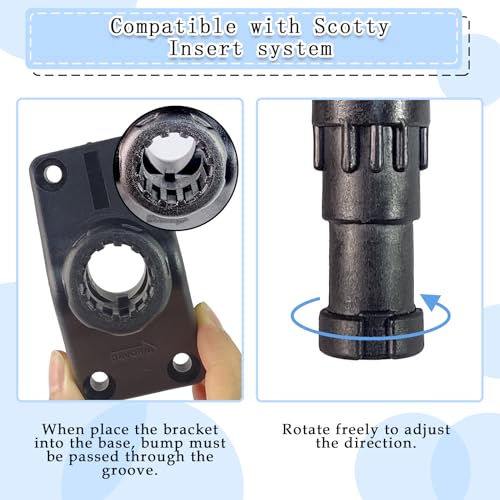 #2001 Deck Mounting Bracket, Rod Holder Base for Kayaks & Boats, Vertical/Horizontal Mount