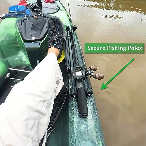 Huntury Kayak Paddle Holder Track Mount, Kayak Fishing Net Holder and Kayak Fishing Poles Holder, Kayak Track Mount Accessories, Kayak Rail Accessories - style: 2025