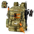 KastKing BaitSpace Fishing Tackle Backpack with Removable Bait Binder,2 Rod Holders Storage Fishing Gear and Equipment - color: H: Khaki Camo（without Tackle Box）