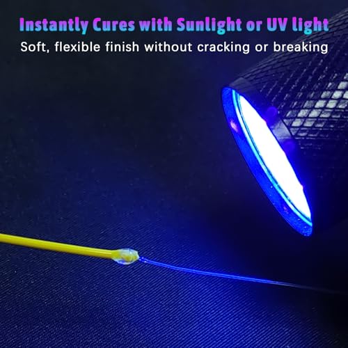 Eupheng UV Knot Glue for Fishing Knots and Fly Repairs, Ideal for Braid to Leader Knot Strengthening Smooth, Flexible Finish - color: 2/3oz UV Knot Glue + UV light